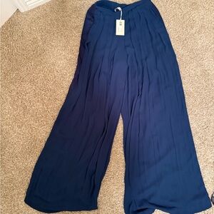 Ramy Brook Deep Blue Wide-Leg Pants